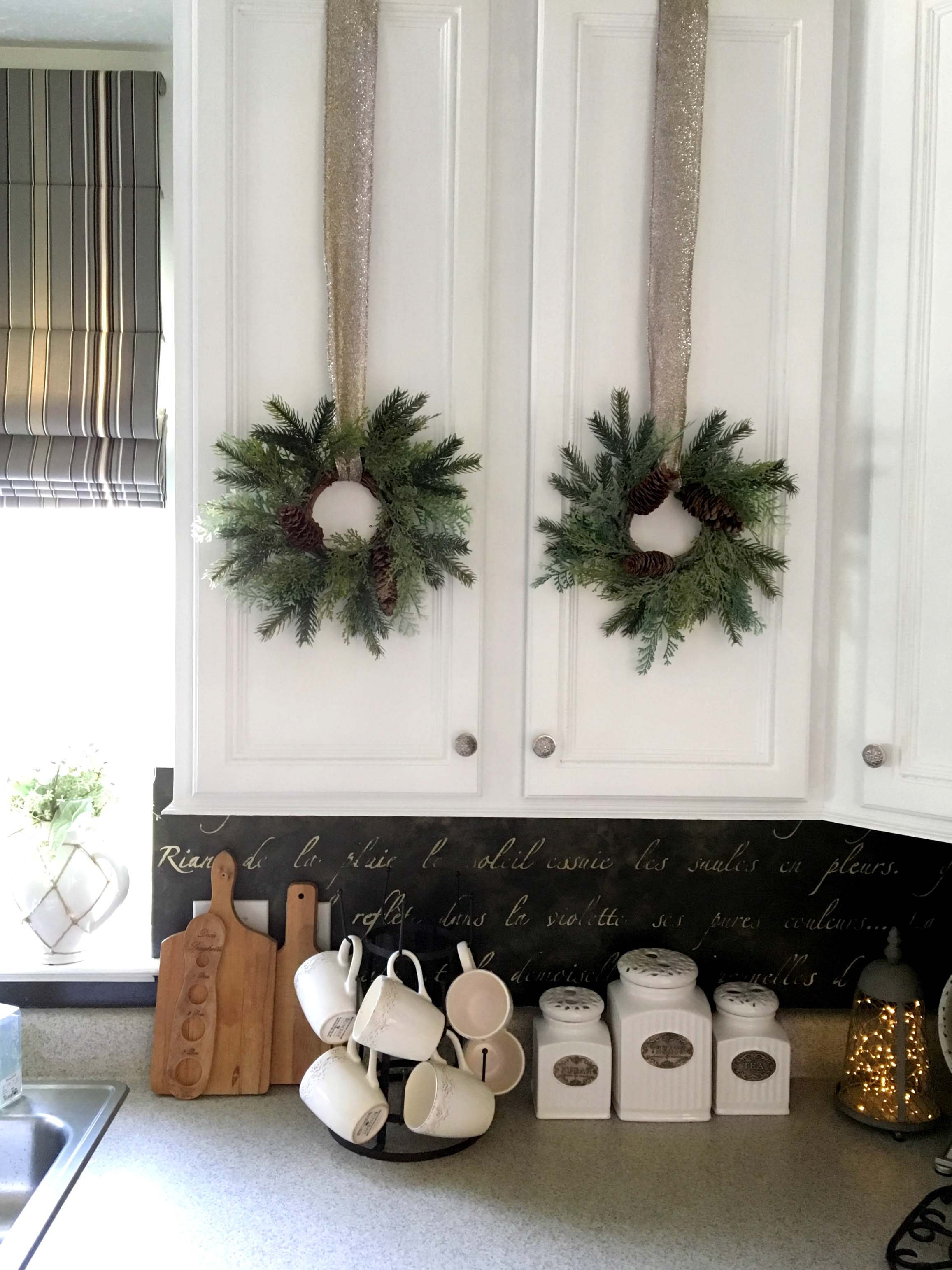 mug rack in rustic kitchen
